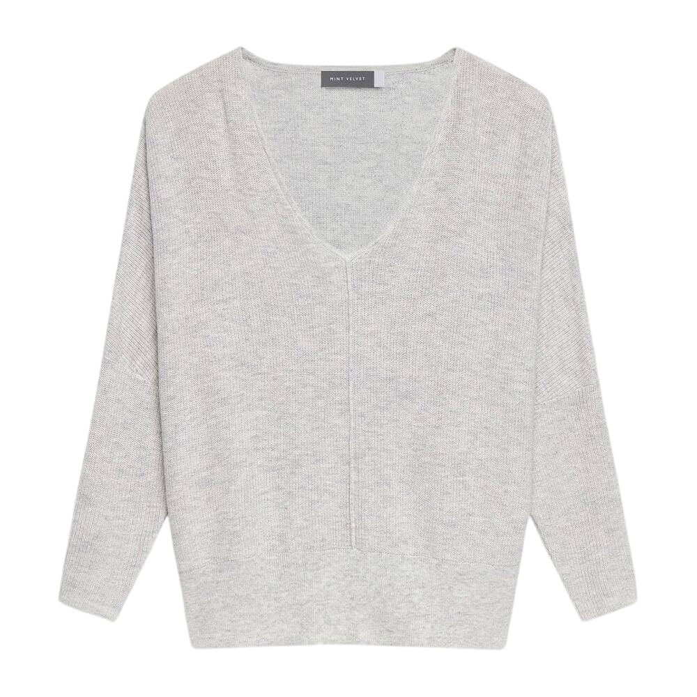 Mint Velvet Grey Cotton Blend Batwing Jumper